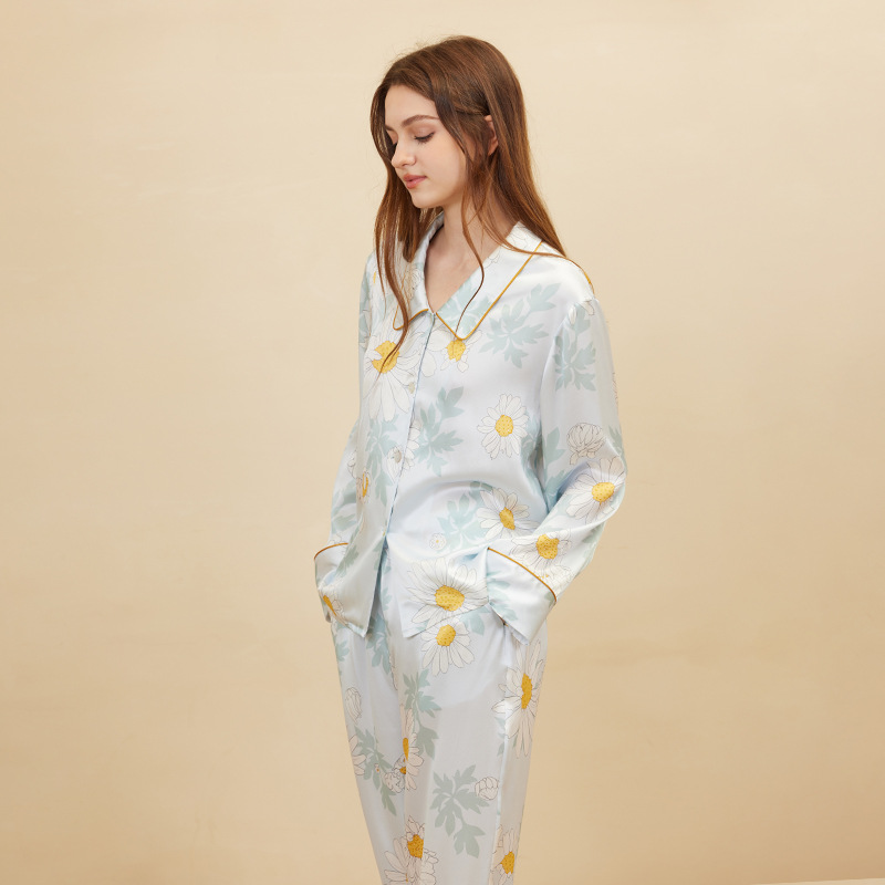 Women'S Fashion Suit - Piżama damska z nadrukiem stokrotek, elegancka,