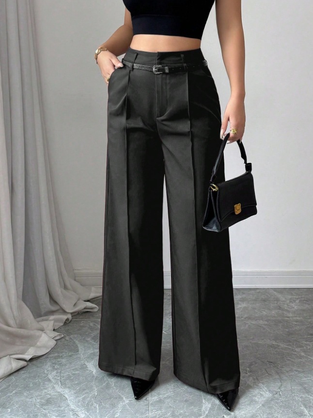 Mom Jeans Women - Spodnie damskie z wysokim stanem, plisowane,
