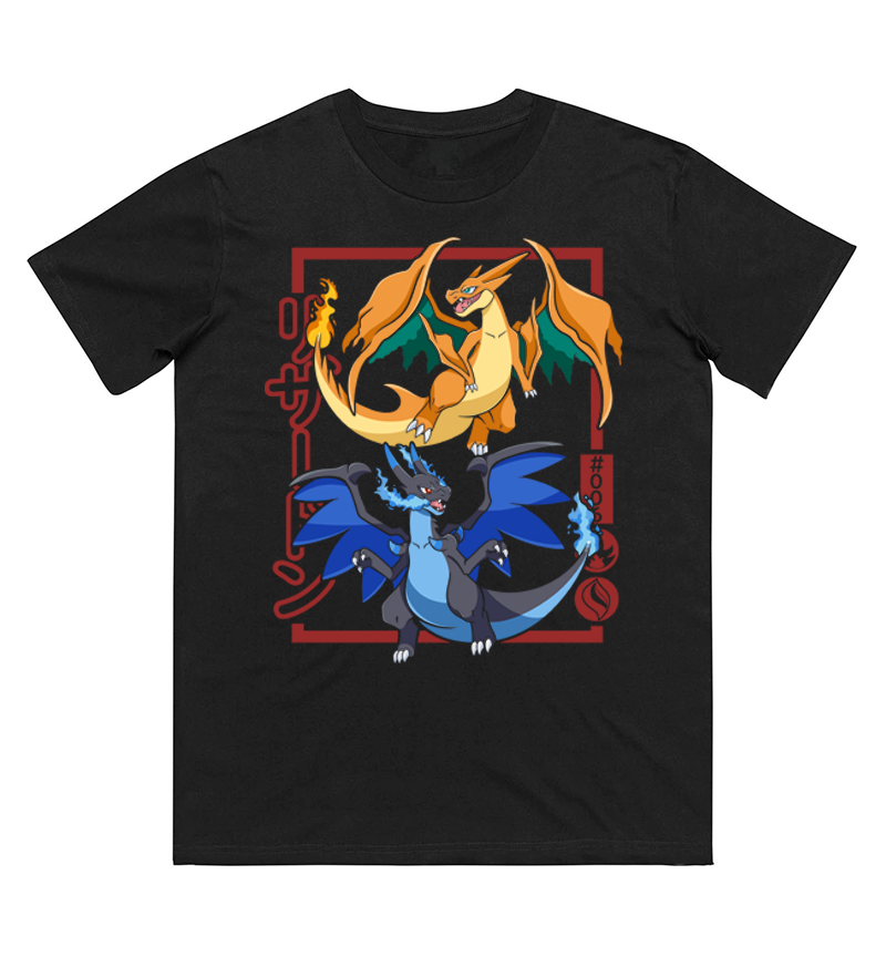 Women Fashion Evolution - Koszulka z nadrukiem ewolucji Pokémona Charizarda