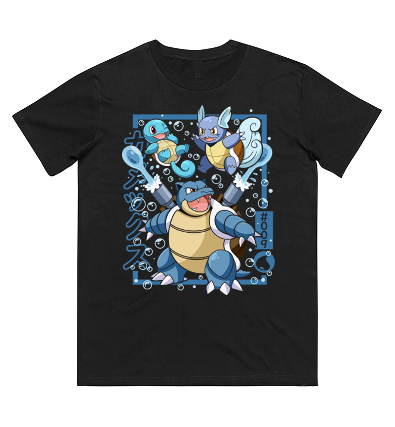 Women Fashion Evolution - Koszulka z nadrukiem ewolucji Pokémon Squirtle,