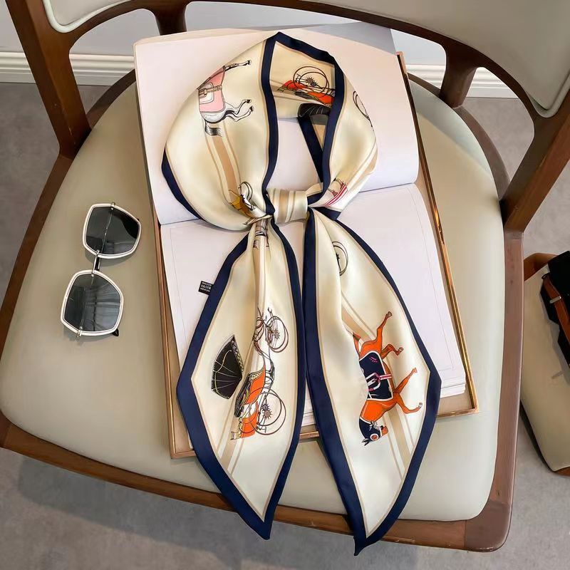 Women Fashion Necktie - Luksusowy jedwabny szalik na głowę dla