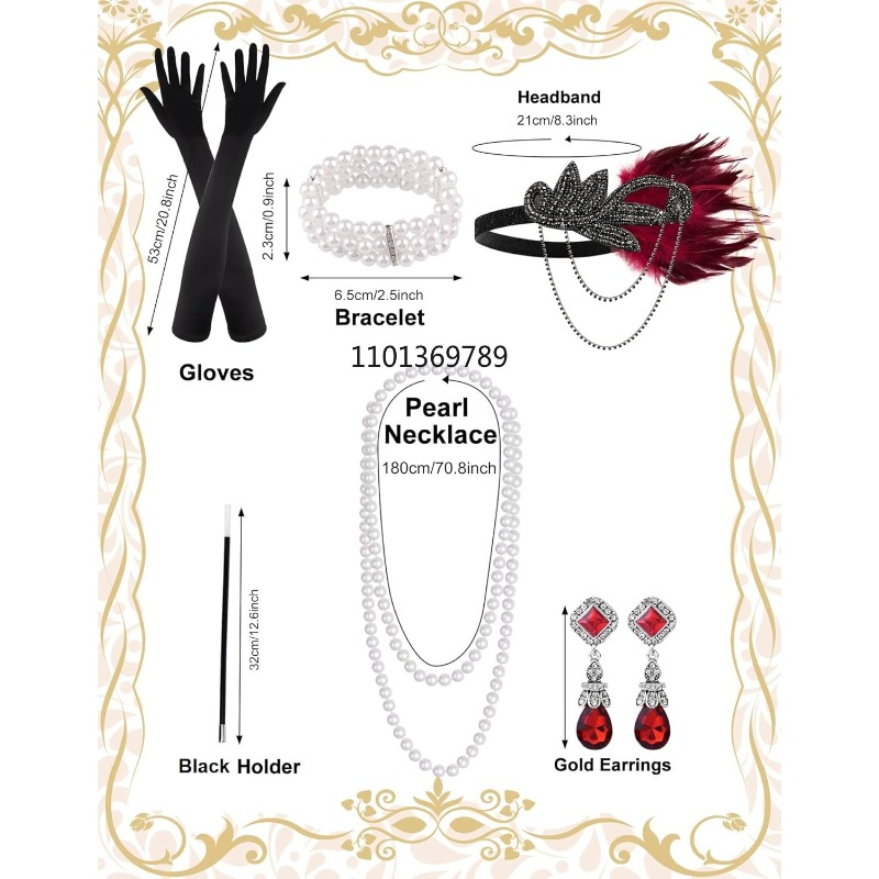 6 szt. Akcesoriów w stylu lat  – Women'S Fashion Roaring 20S recenzja i cena