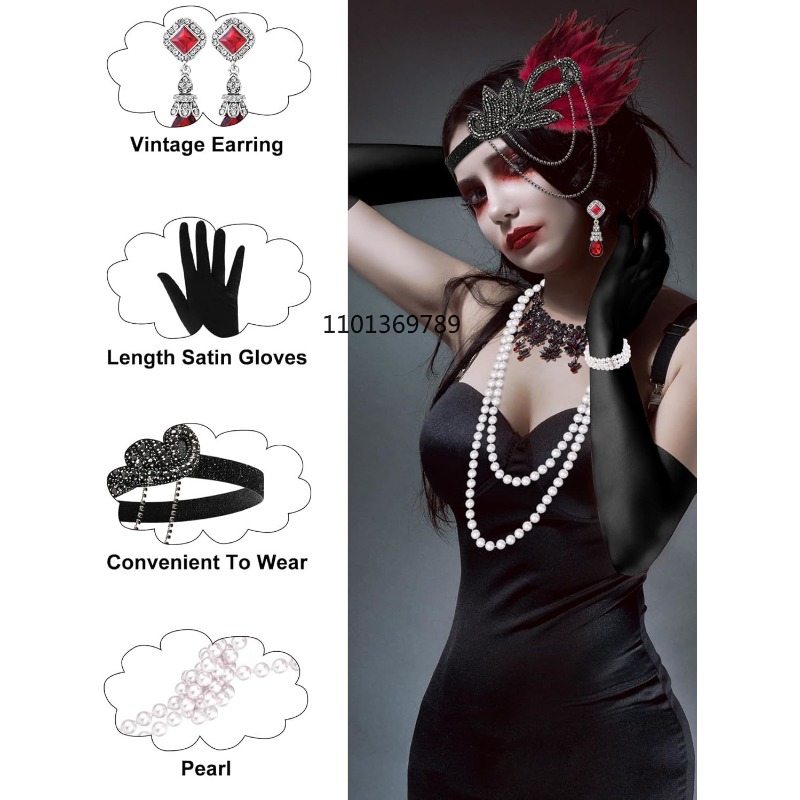 6 szt. Akcesoriów w stylu lat  – Women'S Fashion Roaring 20S recenzja i cena