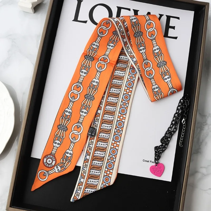 Modny, cienki jedwabny szalik  – Women Fashion Necktie recenzja i cena