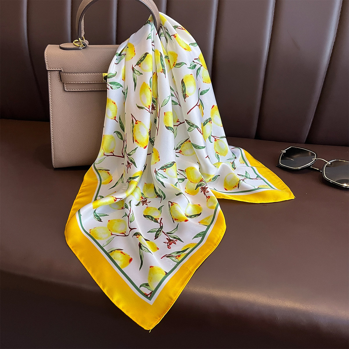 2025 Nowy żółty nadruk cytryny – Women Fashion Necktie recenzja i cena